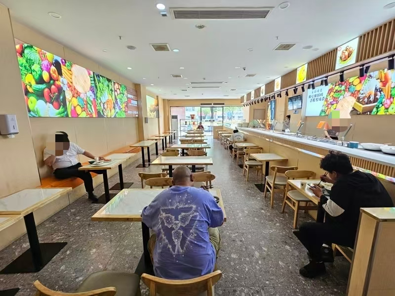 好运站（食其坊中式快餐）写字楼底商、四周小区、纯一层220㎡快餐店转让