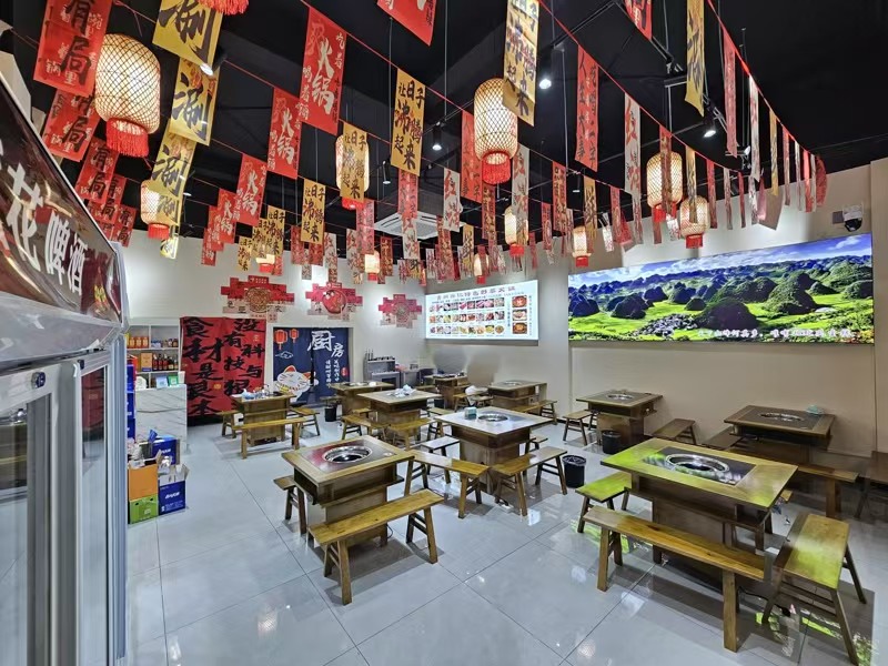 好运转(特色野菜火锅)羊毛衫工业重镇餐饮专区纯一层100㎡餐饮店转让