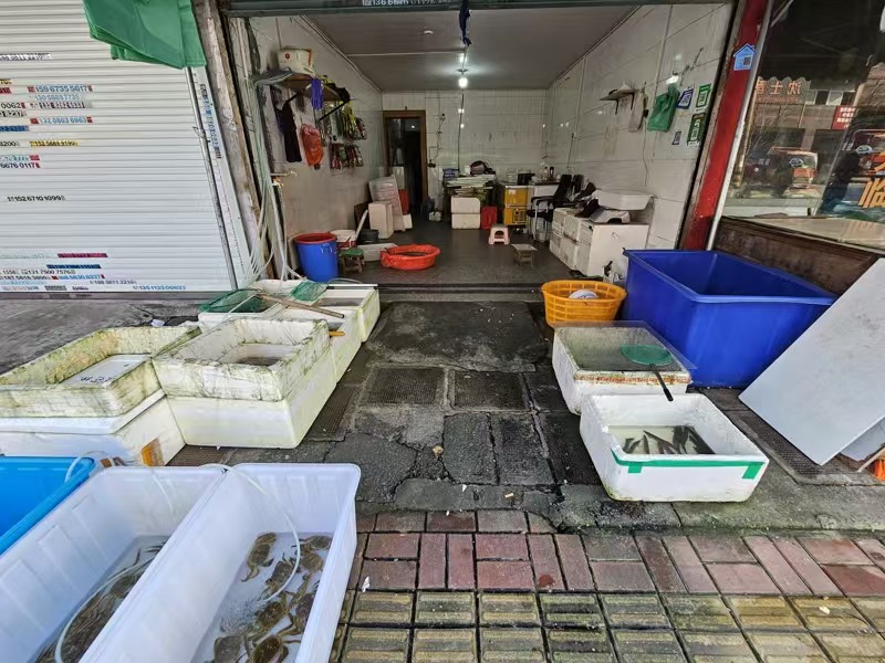好运转(佰康.水产.海鲜)工业重镇菜场门口旁水产店1万转让,可做餐饮小吃