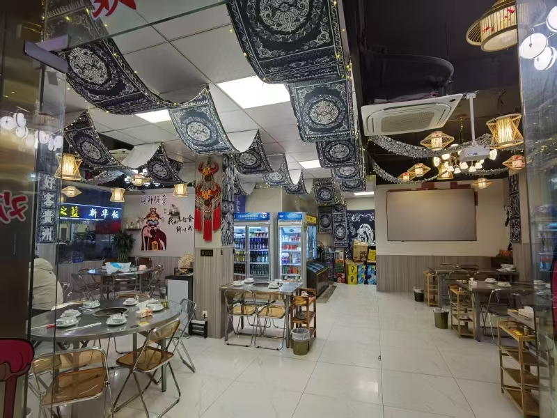 好运转(铜烙湾烙锅)海宁许村大型热闹餐饮一条街区,118㎡火锅店转让、