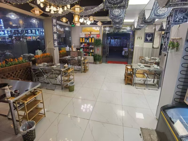 好运转(铜烙湾烙锅)海宁许村大型热闹餐饮一条街区,118㎡火锅店转让、