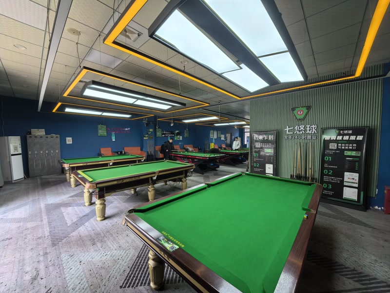 好运转（七悠自助台球棋牌）桐乡濮院大型成熟小区门口台球厅转让