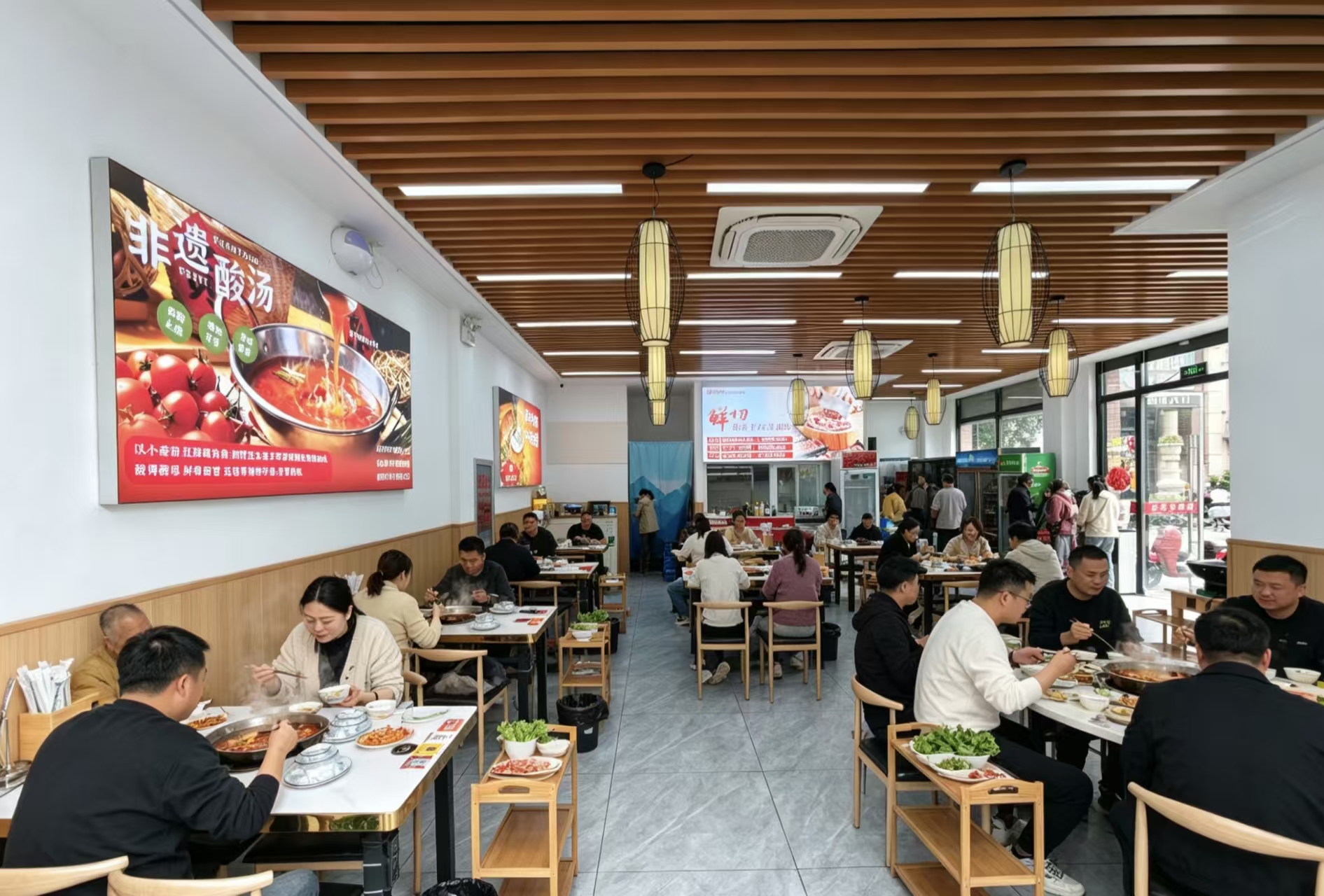 好运转（苗阿妹.贵州黄牛肉火锅）大拐角220平转让、3个小区上万户居民小区